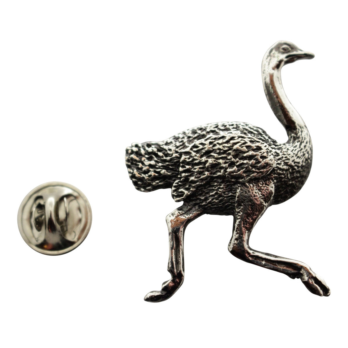 Ostrich Pin ~ Antiqued Pewter ~ Lapel Pin ~ Sarah's Treats & Treasures